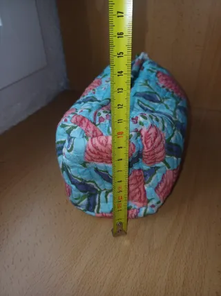 Neceser Estampado Flores Azul y Rosa