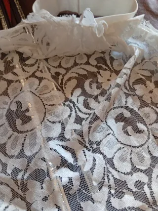 Mantilla fallera con turbante blanco elástico