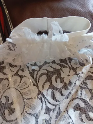 Mantilla fallera con turbante blanco elástico