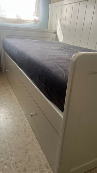 Cama nido blanca 90x190