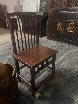 Pareja Sillas Chinas Antiguas Madera