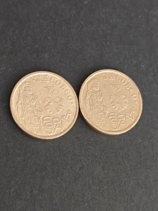 2 Monedas 5 Pesetas 1993 Jacobeo