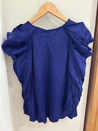 Blusa azul klein Zara con mangas abullonadas – Xs