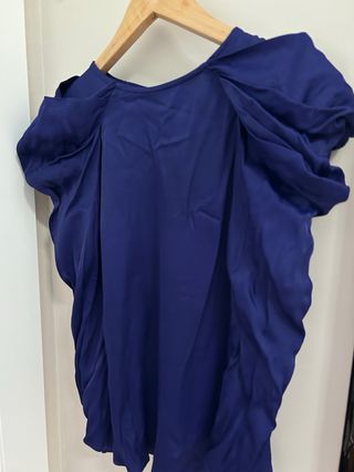 Blusa azul klein Zara con mangas abullonadas – Xs
