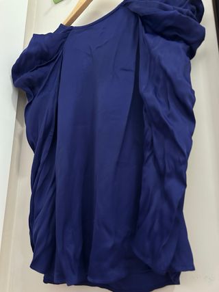 Blusa azul klein Zara con mangas abullonadas – Xs