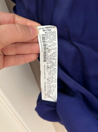 Blusa azul klein Zara con mangas abullonadas – Xs