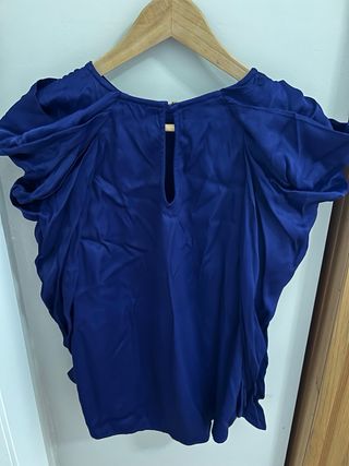 Blusa azul klein Zara con mangas abullonadas – Xs