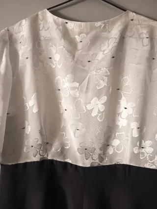 Vestido elegante blanco y negro de fiesta