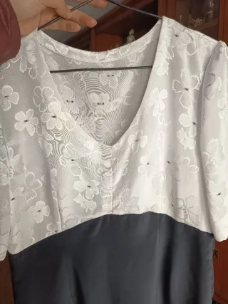 Vestido elegante blanco y negro de fiesta