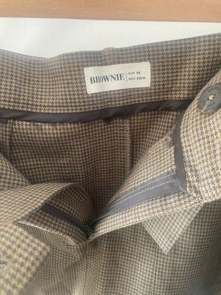 Falda cuadros corta XS con cinturón de Brownie