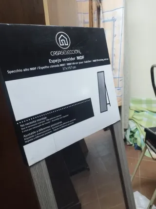 Espejo de pie madera y cristal