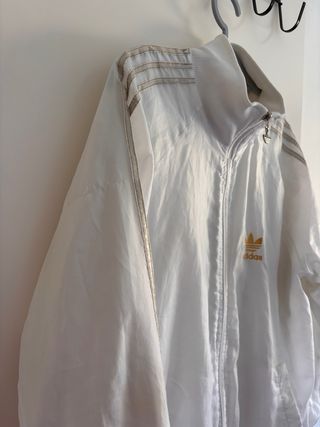 Chaqueta Adidas Vintage Talla M Blanca Dorada