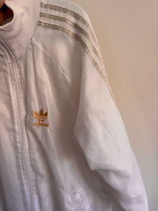 Chaqueta Adidas Vintage Talla M Blanca Dorada