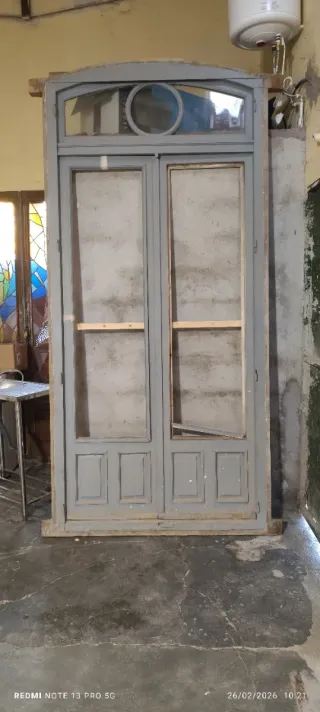 Puerta doble antigua madera 1,30x2,80 disponible 9