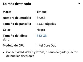 Portátil Intel WiF 5 BT5.0
