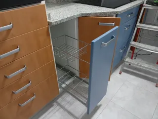 Muebles de cocina madera y cristal