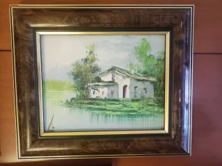 Lote 3 Cuadros Óleo Paisajes Marinos y Rurales