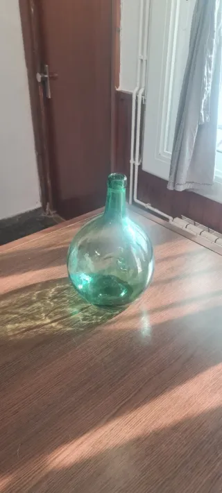 Damajuana vidrio verde soplado vintage 5L