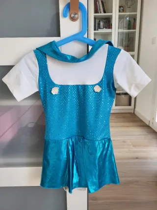 Malla/maillot gimnasia/patinaje azul y blanco