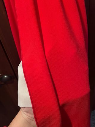 Vestido largo rojo sin tirantes