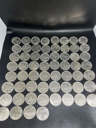 Lote 60 moedas 25 cents Canada 1974