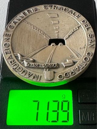 Medalha Inauguração Galleria Stradale San Gottardo