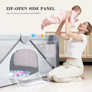 Parque Cuna Plegable Bebé 150x150 + Alfombra