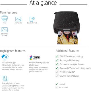 HP Sprocket 2x3 Impresora de Fotos instantánea par