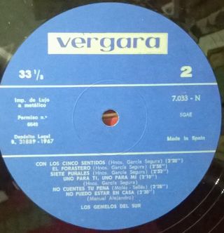 Vinilo Los Gemelos Del Sur - Música Latina