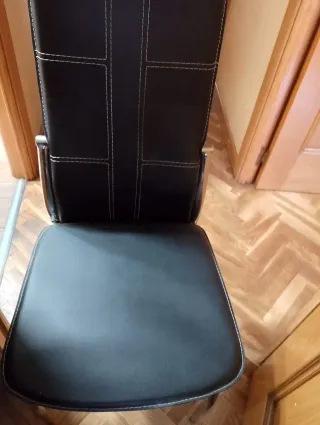 6 Sillas Salón Piel Sintética Negras