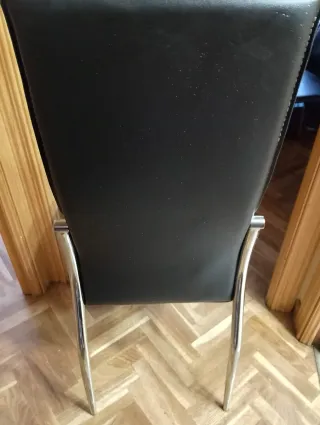 6 Sillas Salón Piel Sintética Negras