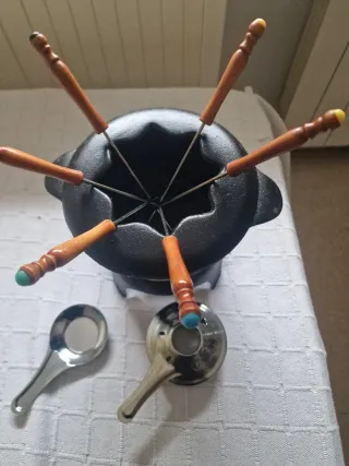 Set Fondue Hierro Fundido