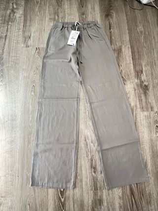 Pantalones Zara Hilo Gris