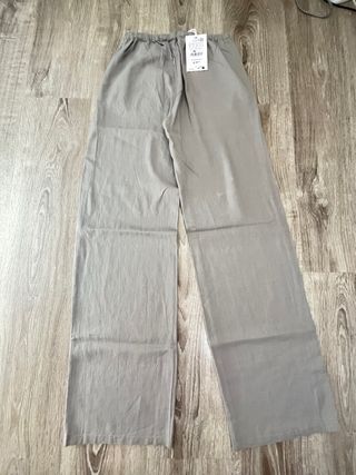 Pantalones Zara Hilo Gris