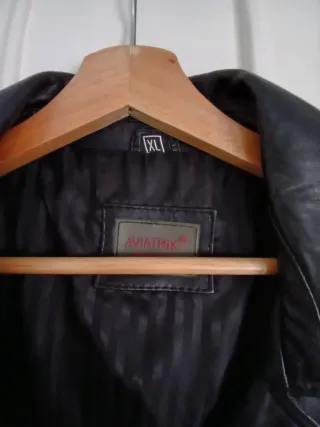 Gabardina Piel Auténtica Negra.