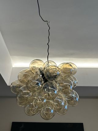 Lámpara colgante cristal ámbar