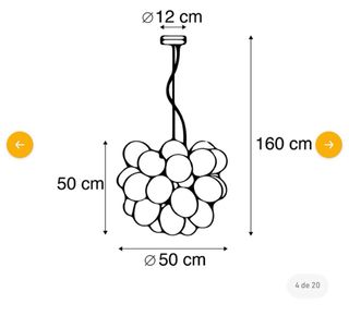 Lámpara colgante cristal ámbar