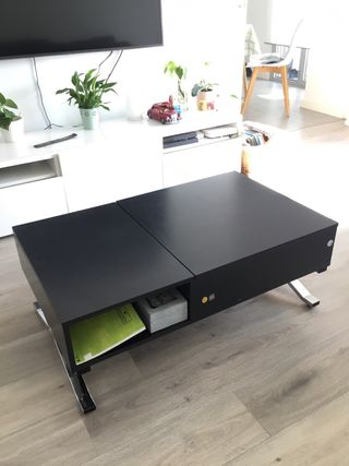Mesa centro elevable negra