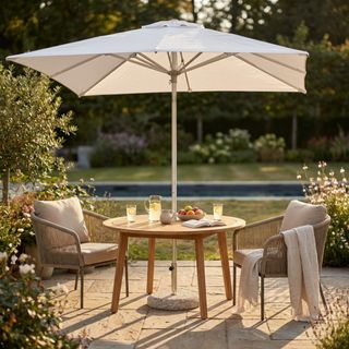 Ombrellone Giardino 3x3m in Alluminio telo Bianco