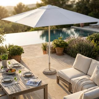 Ombrellone Giardino 3x3m in Alluminio telo Bianco