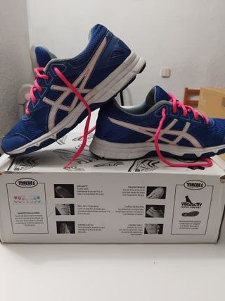 Zapatillas Asics Niña Talla 37 Azul/Rosa