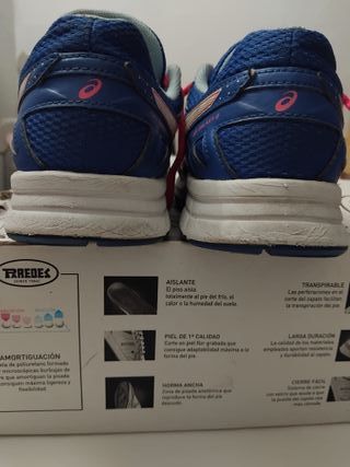 Zapatillas Asics Niña Talla 37 Azul/Rosa