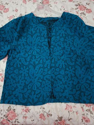 Giacchina Broccato Anni 60/70 Blu Petrolio