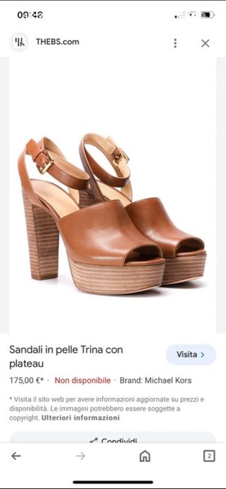 Sandalo Michael Kors con plateau marrone