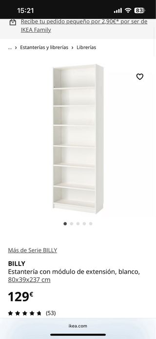 Librería Billy Ikea con extensión y puertas