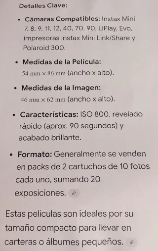 Lote 5 Packs Fujifilm Instax Mini 20