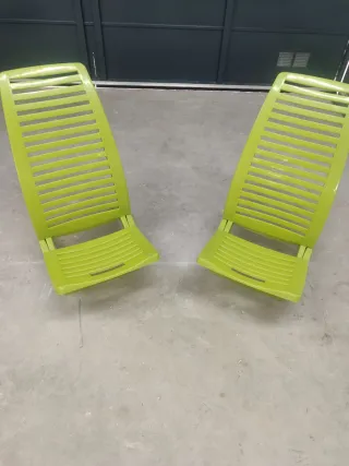 2 Sillas de Playa Verdes Plástico