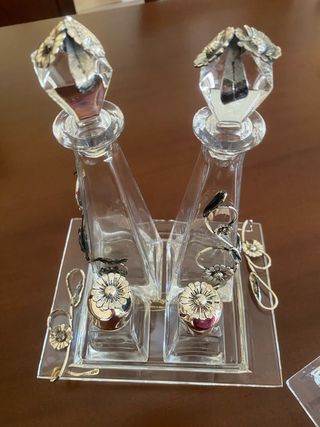 Set Oliera e Formaggiera Cristallo e Metallo