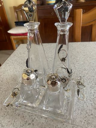 Set Oliera e Formaggiera Cristallo e Metallo