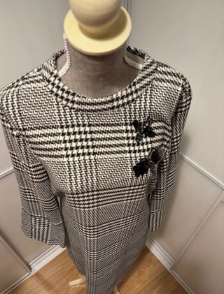 Vestido pata de gallo negro y blanco